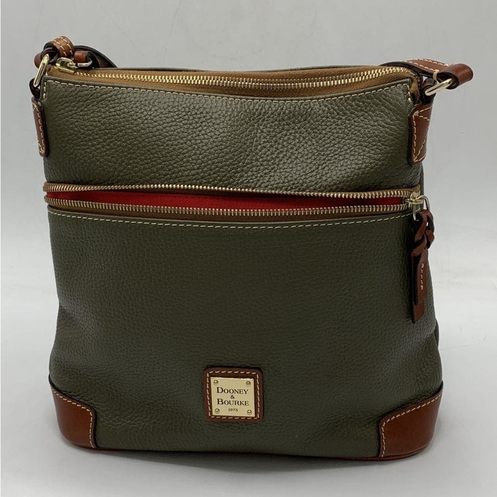 Dooney & Bourke Olive Green Pebble Grain Leather Crossbody Bag - Picture 4 of 13